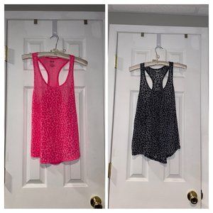 BUNDLE - Leopard Jenni Activewear Flowy Racerback Tank - 1 pink + 1 gray